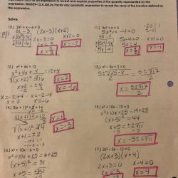 Algebra 2 unit 8 test answer key