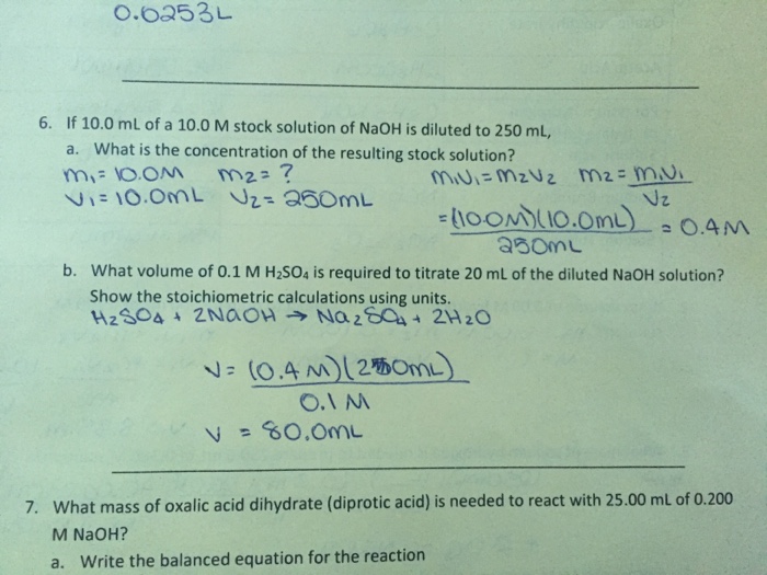 If 211 ml of water is added to 5.00 ml