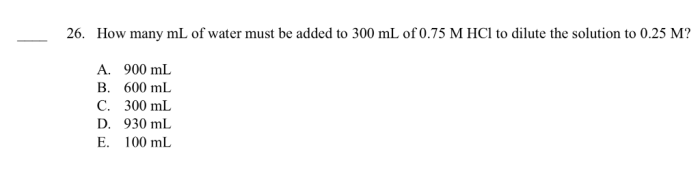 If 211 ml of water is added to 5.00 ml